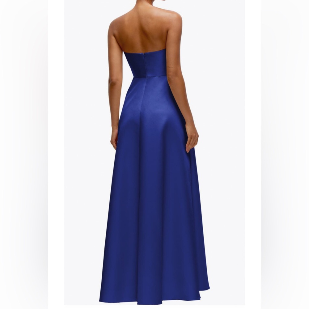 Alfred Sung Women's Strapless Satin Gown,sz 14R,New, Cobalt blue - Picture 3 of 7